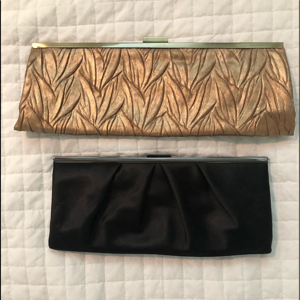 Two (set) of black and gold evening clutch’s